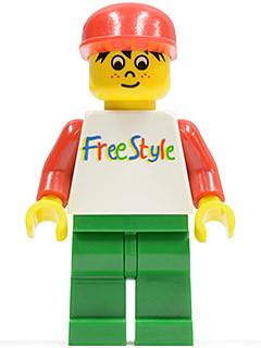 LEGO Minifigure-Freestyle Timmy with Green Legs and Red Hat-Freestyle-FRE001-Creative Brick Builders